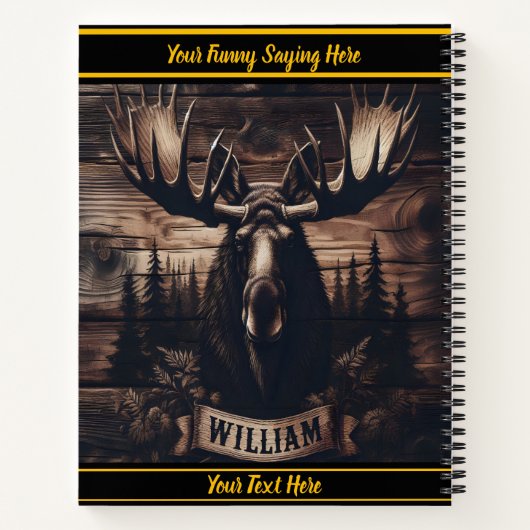 Carnet Oie sur fond de bois rustique (Dos)