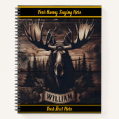 Carnet Oie sur fond de bois rustique (Devant)