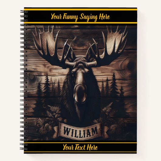 Carnet Oie sur fond de bois rustique (Devant)