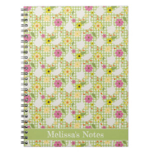 Carnet Oies mignonnes Aux Fleurs Dessinées À La Main - Gr