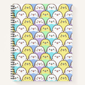 Carnet Oiseau Amant bleu Jaune Cartoon Budgies Motif