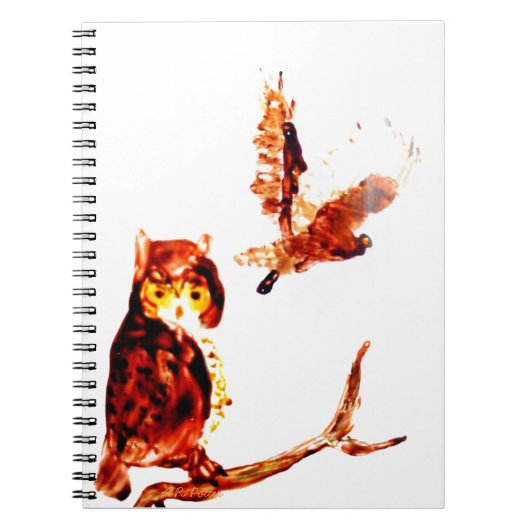 Carnet Oiseau Art Chouette Tawny (Devant)