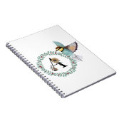 Carnet Oiseau avec couronne avec lettre A (Côté Droit)
