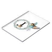 Carnet Oiseau avec couronne avec lettre "J" (Côté gauche)