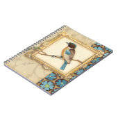 Carnet Oiseau Brown et bleu sur une branche (Côté gauche)