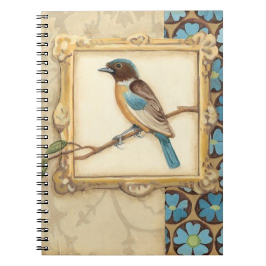 Carnet Oiseau Brown et bleu sur une branche (Devant)