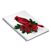 Carnet Oiseau cardinal, illustration de Noël (Côté Droit)