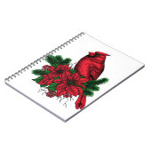 Carnet Oiseau cardinal, illustration de Noël (Côté gauche)