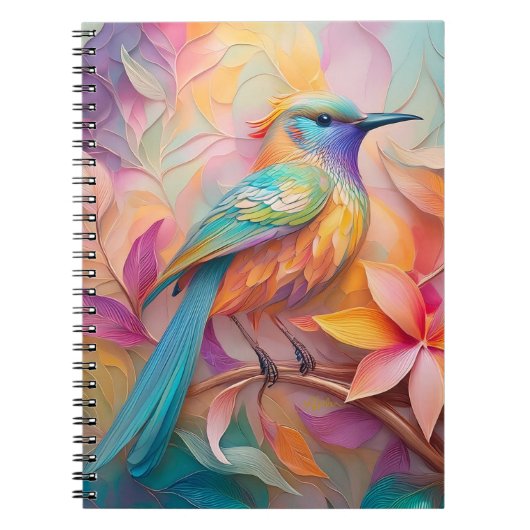 Carnet Oiseau Chanson Violet Gorge Fantastique (Devant)
