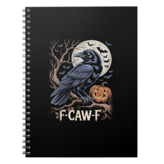 Carnet Oiseau corbeau drôle rétro F-Caw-F Corbeau oiseau