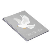 Carnet Oiseau de colombe blanche sur gris (Côté Droit)