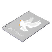 Carnet Oiseau de colombe blanche sur gris (Côté gauche)