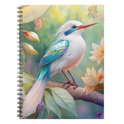 Carnet Oiseau de fantaisie à aile de sarcelle iridescente (Devant)