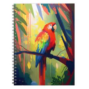 Carnet Oiseau de perroquet animal portrait peinture Faune