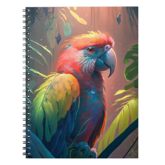 Carnet Oiseau de perroquet Portrait animal Peinture Faune (Devant)