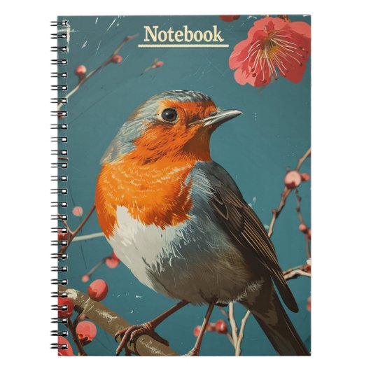 Carnet Oiseau de poitrine rouge (Devant)