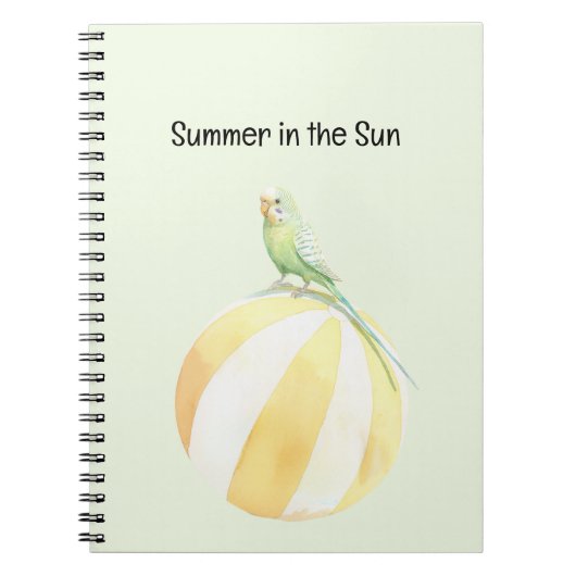 Carnet Oiseau d'été dans le ballon de plage jaune soleil (Devant)