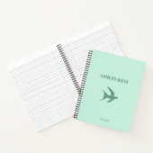 Carnet Oiseau élégant sarcelle pâle  (Intérieur)