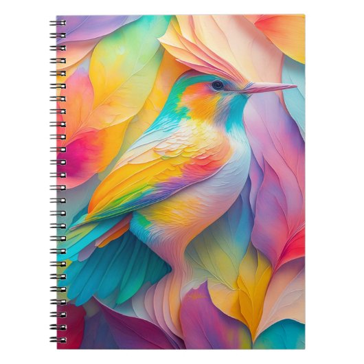 Carnet Oiseau en soie de fantaisie (Devant)