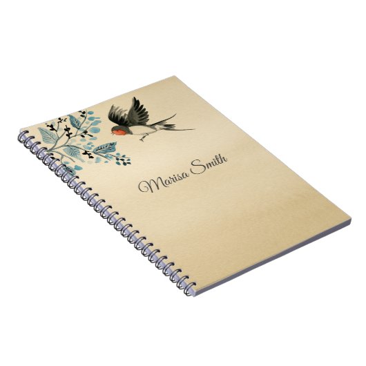 Carnet Oiseau Et Arbre Monogrammes (Côté Droit)