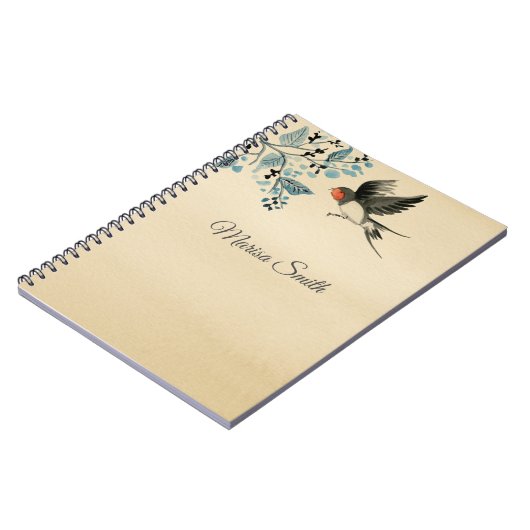 Carnet Oiseau Et Arbre Monogrammes (Côté gauche)