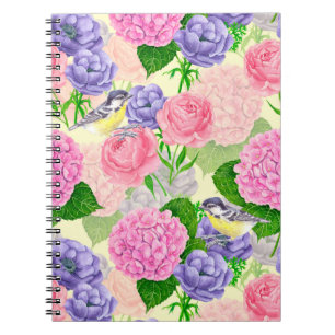 Carnet Oiseau et fleurs