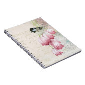 Carnet Oiseau et fleurs avec écriture manuscrite Shabby V (Côté Droit)