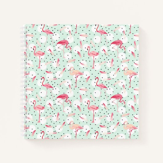 Carnet Oiseau Flamant rose Avec Plumes (Devant)