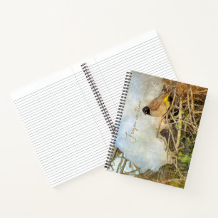 Carnet Oiseau Hiver De Style Peintre Avec Texte Personnal