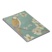 Carnet Oiseau jaune, gris et beige perché sur une branche (Côté Droit)