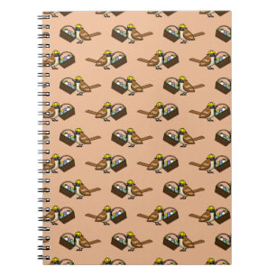 Carnet Oiseau mignon drôle avec motif de panier d'œufs co
