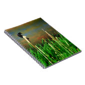 Carnet Oiseau-noir à ailes rouges sur un cattail (Côté Droit)