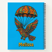 Carnet Oiseau psychédélique rétro et parachute (Dos)