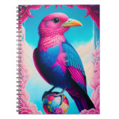 Carnet Oiseau rose et bleu (Devant)