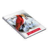 Carnet oiseau rouge dans la neige - Joyeuses fêtes (Côté Droit)