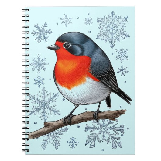 Carnet Oiseau rouge mignon (Devant)