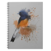 Carnet Oiseau Shama Rumpé Blanc (Devant)