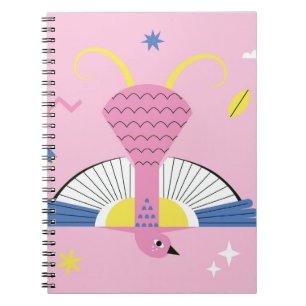 Carnet Oiseau tropical Abstrait : Vintage lumineux.