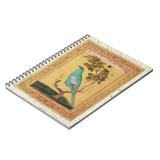 Carnet Oiseau vert, Mughal (gouache sur le papier) (Côté gauche)