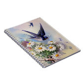 Carnet Oiseau vintage aux fleurs NoteBook (Côté Droit)