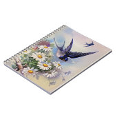 Carnet Oiseau vintage aux fleurs NoteBook (Côté gauche)