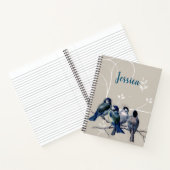 Carnet Oiseaux bleus sur une branche (Intérieur)