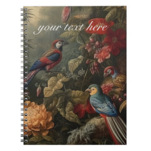 Carnet oiseaux botaniques vintages personnalisables