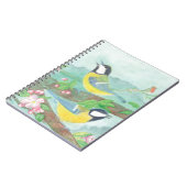 Carnet Oiseaux chantant sur une branche d'arbre en fleurs (Côté gauche)