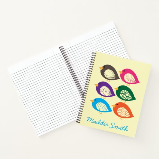 Carnet Oiseaux colorés et excentriques mignons (Intérieur)