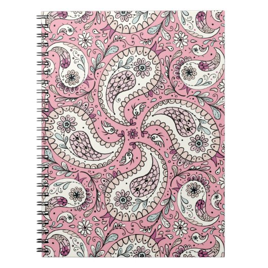Carnet Oiseaux de marguerite en rose bébé (Devant)