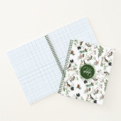 Carnet Oiseaux de poulet Berries et Pinecones Monogrammes (Intérieur)