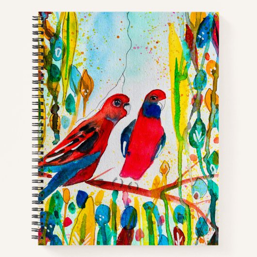 Carnet Oiseaux de Rosella dans l'art de l'aquarelle des a (Devant)