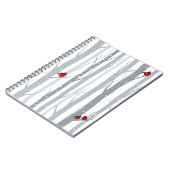 Carnet Oiseaux d'hiver : Arbres gris, Oiseaux rouges (Côté gauche)