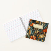 Carnet Oiseaux d'or et Fleurs sauvages orange peints à la (Intérieur)